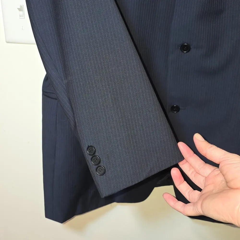 Canali Proposta 46R Mens Blue Wool Suit Jacket Blazer Made in Italy